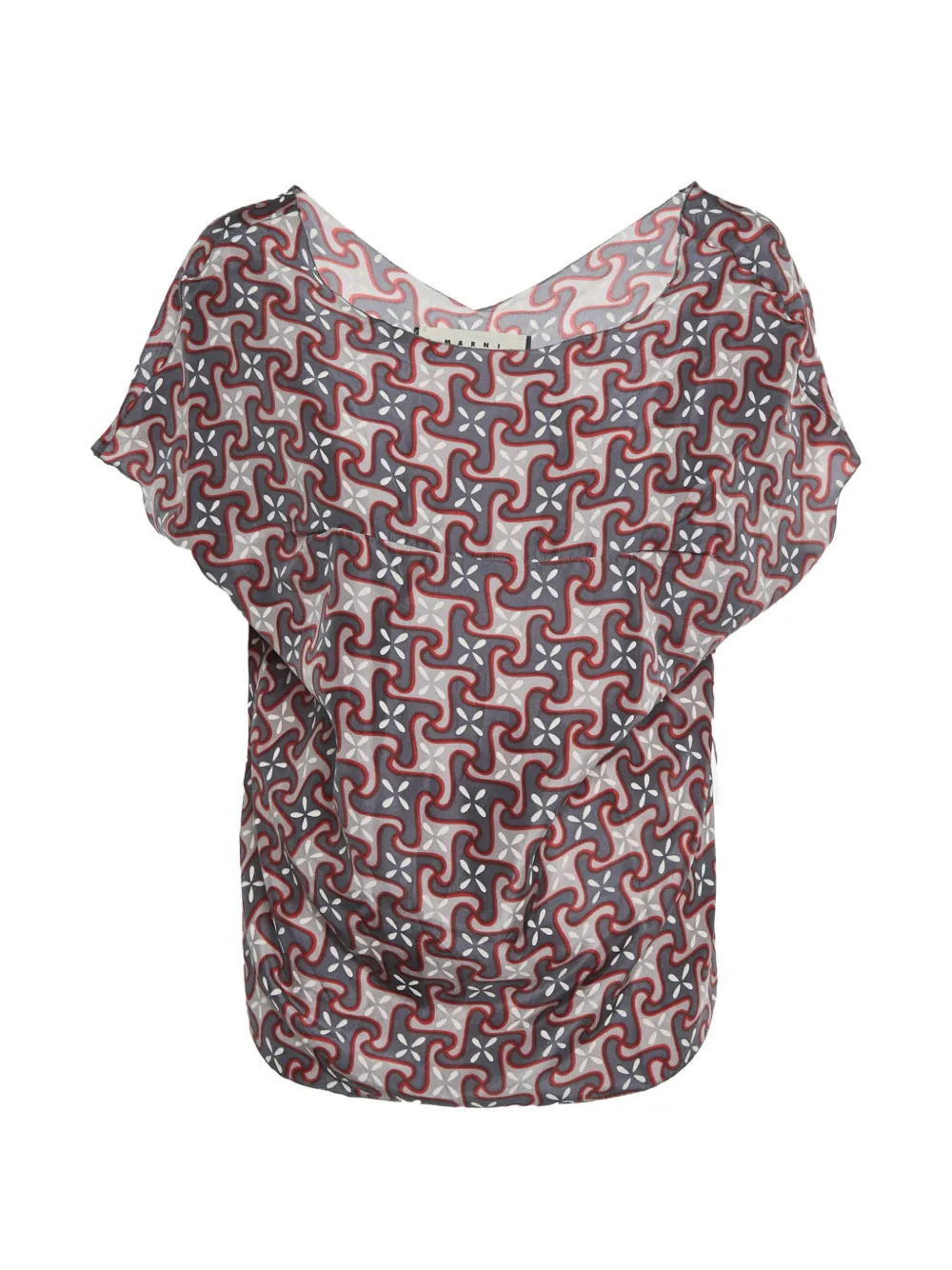 Marni Pre-Owned 2010 geometric-print blouse - Grigio
