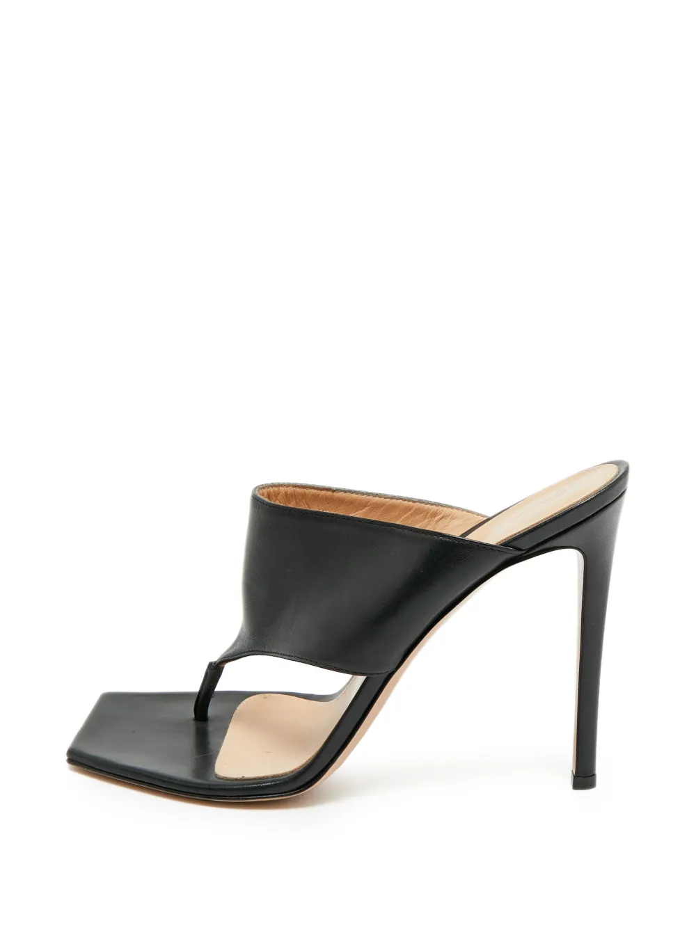 Gianvito Rossi square-toe leather sandals - Schwarz
