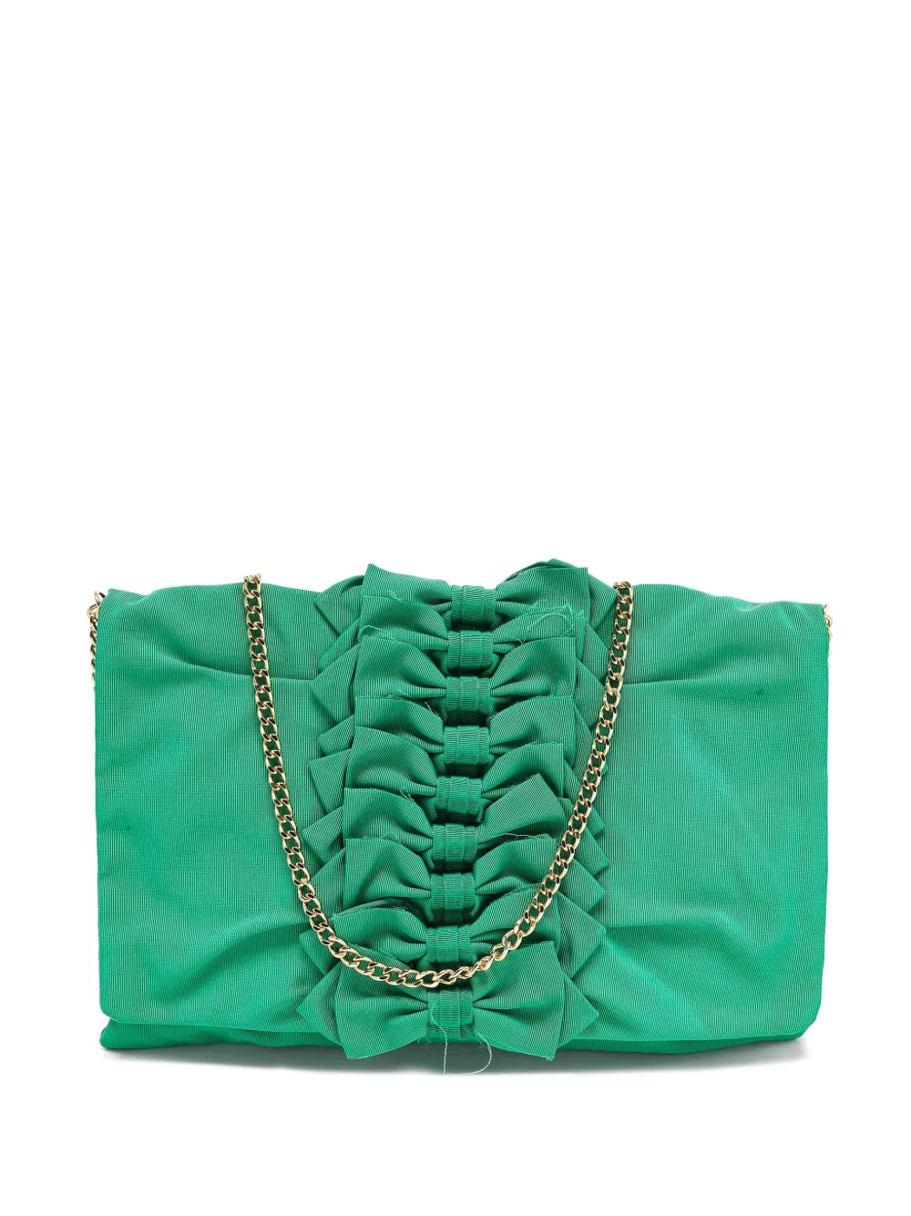 Red Valentino Vintage bow-appliqué chain clutch bag - Verde