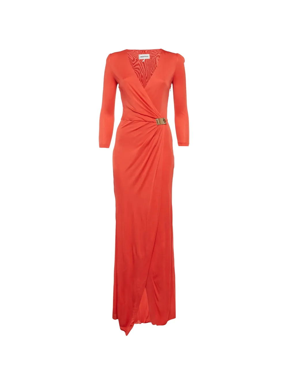 PUCCI Pre-Owned V-neck draped maxi dress - Rosso
