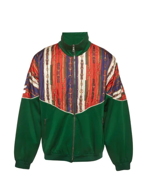 Gucci Pre-Owned belt-print satin-panel jacket