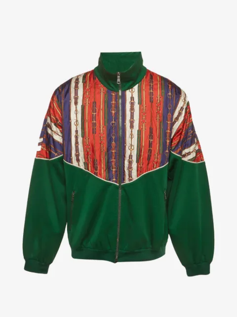 Gucci Pre-Owned belt-print satin-panel jacket