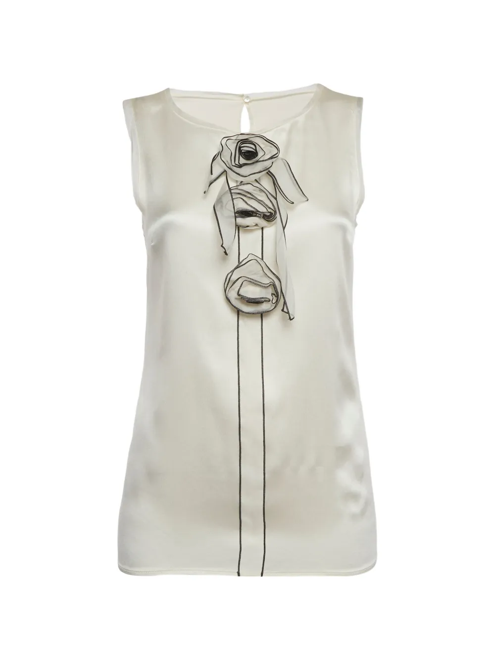 Dolce & Gabbana Pre-Owned floral-detail sleeveless top - Bianco