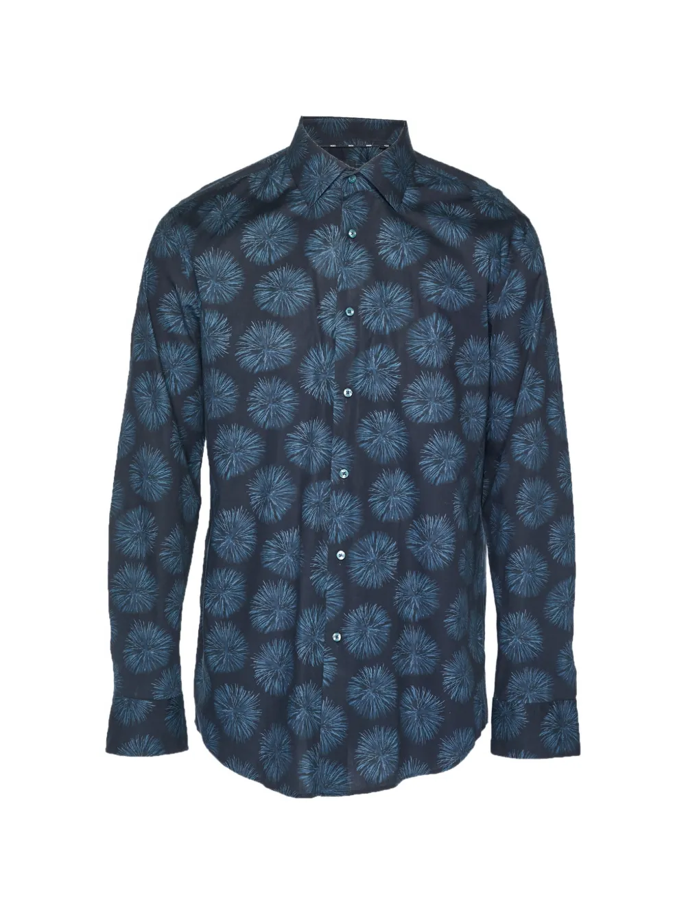 BOSS floral-print slim-fit shirt - Blau