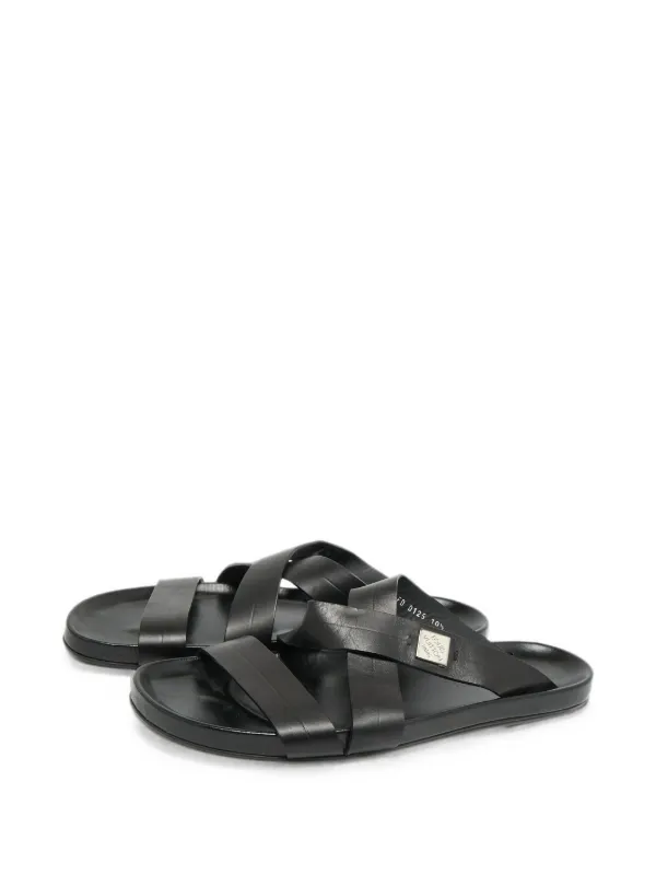 Louis Vuitton Pre-Owned criss-cross Strap Slide Sandals | Black
