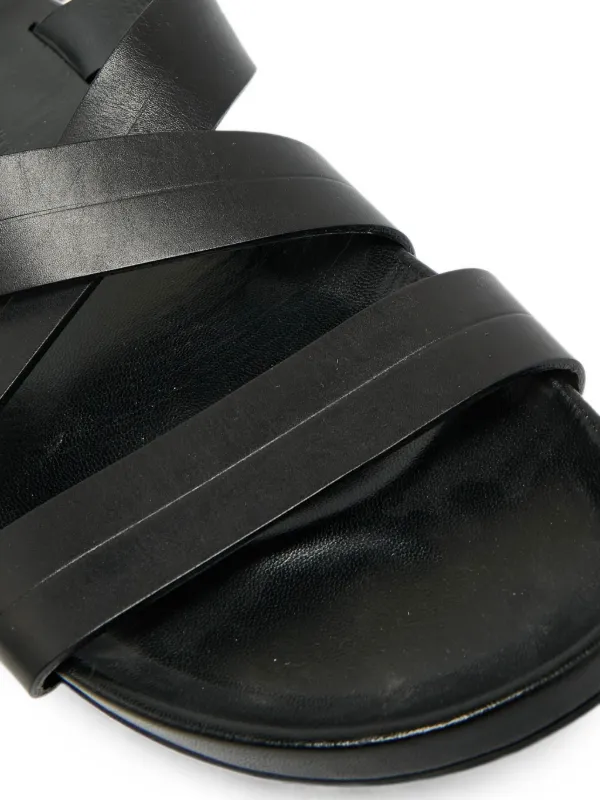 Louis Vuitton Pre-Owned criss-cross Strap Slide Sandals | Black