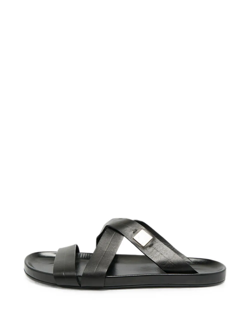 Louis Vuitton Pre-Owned criss-cross strap slide sandals - Schwarz