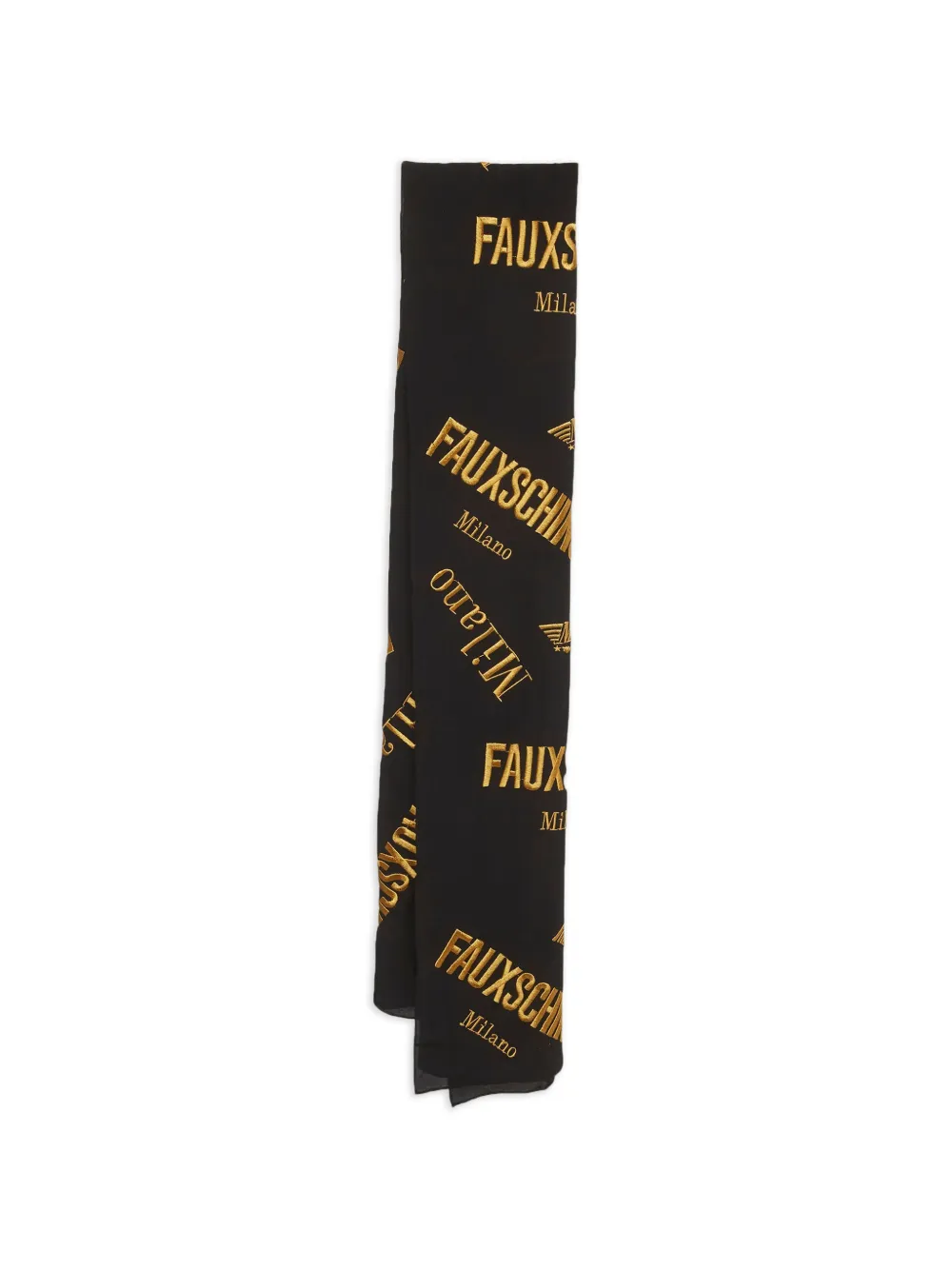 Moschino Pre-Owned embroidered logo scarf - Nero