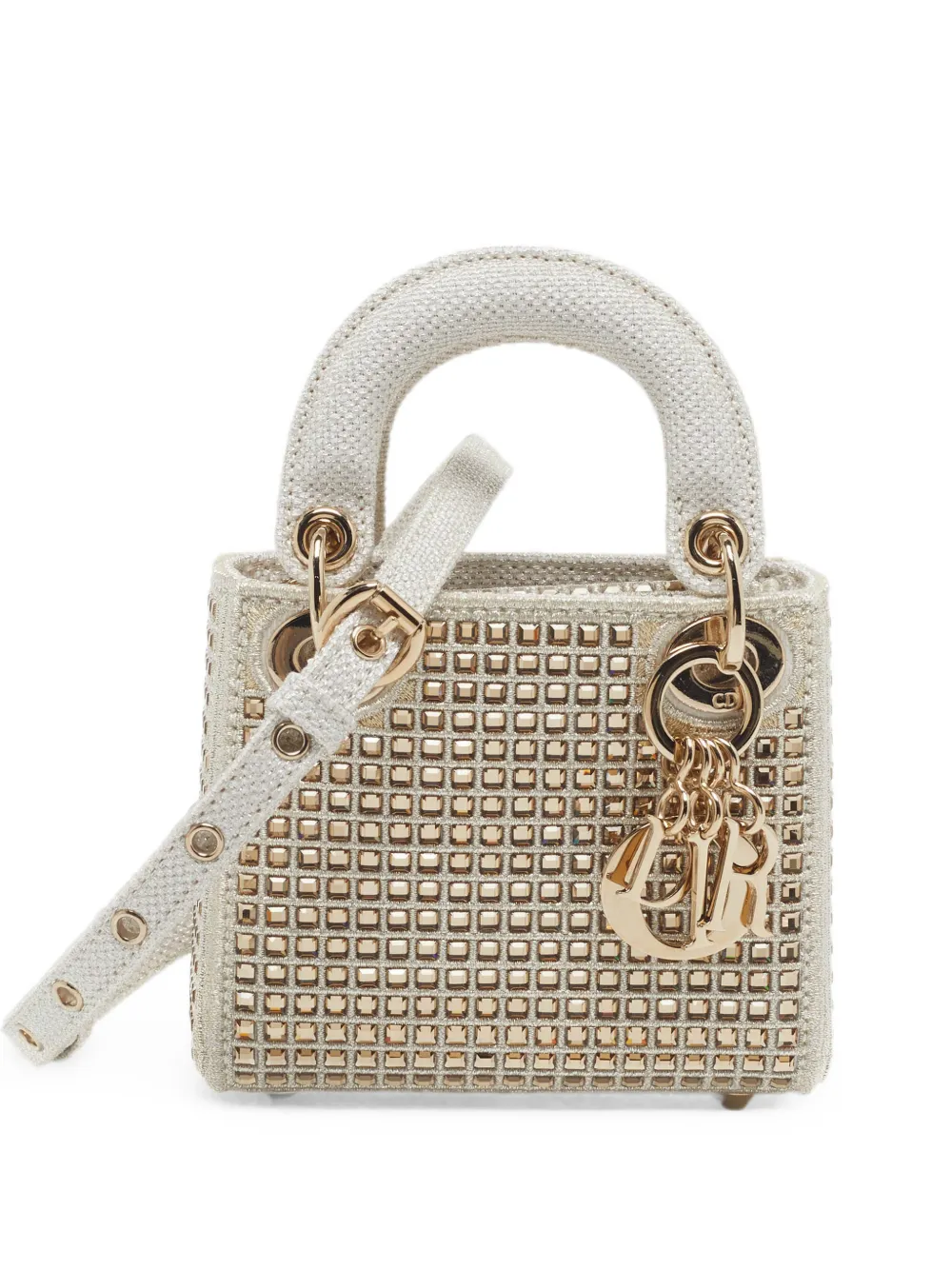 Christian Dior Pre-Owned Lady Dior crystal tote bag - Oro