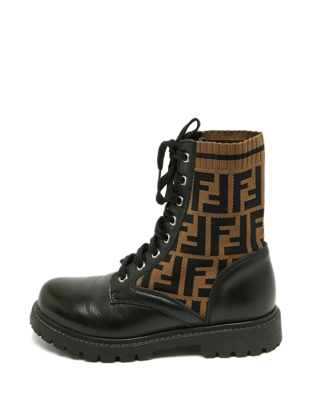 Fendi Pre-Owned Rockoko Zucca combat boots - Nero