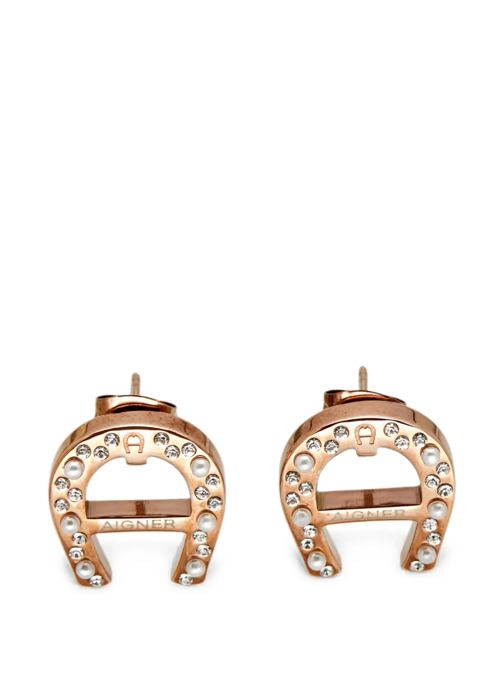 Aigner Vintage boucles d'oreilles serties de cristaux
