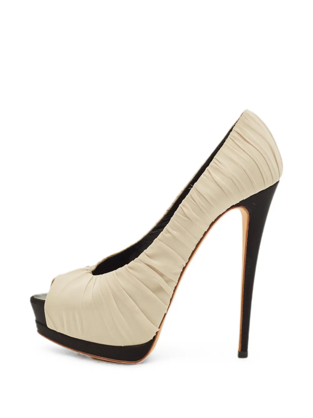 Gianvito Rossi ruched peep-toe pumps - Neutrals