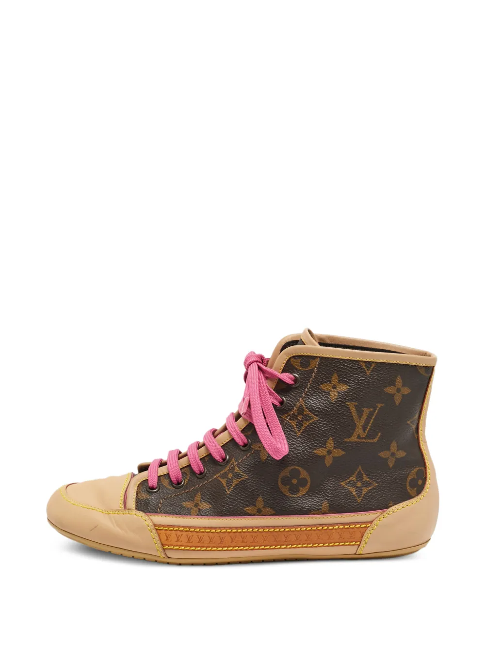 Louis Vuitton Pre-Owned Match Up Monogram-canvas sneakers - Braun