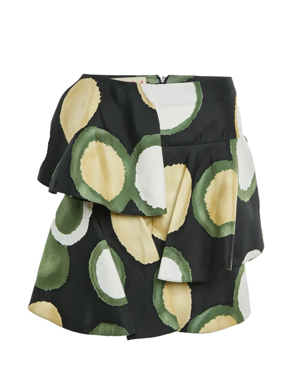 Marni Pre-Owned printed ruffled mini skirt - Nero