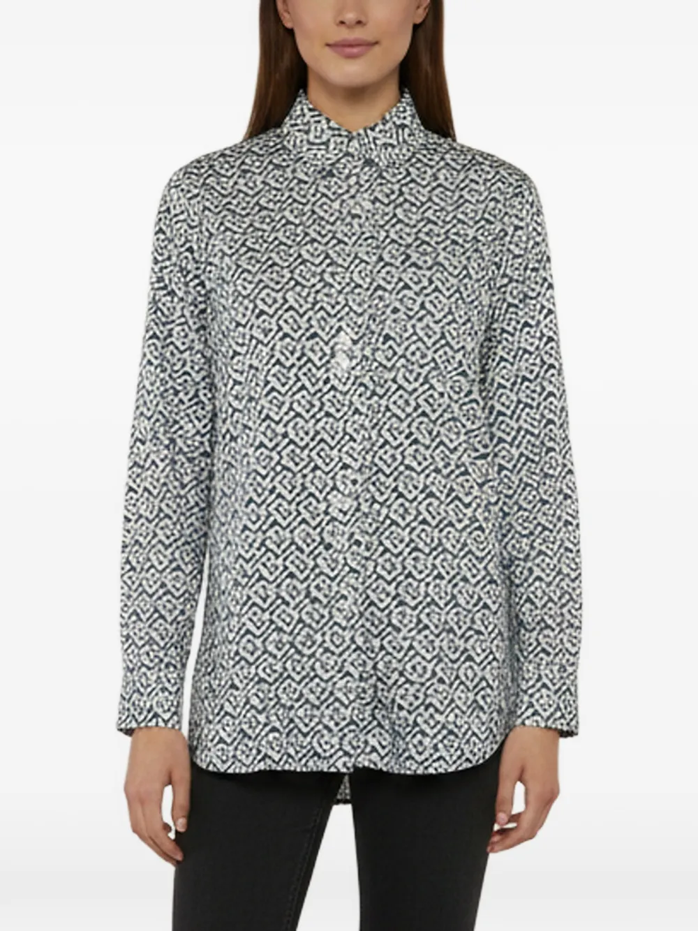 Burberry Pre-Owned Monogram-print long-sleeve shirt - Blau