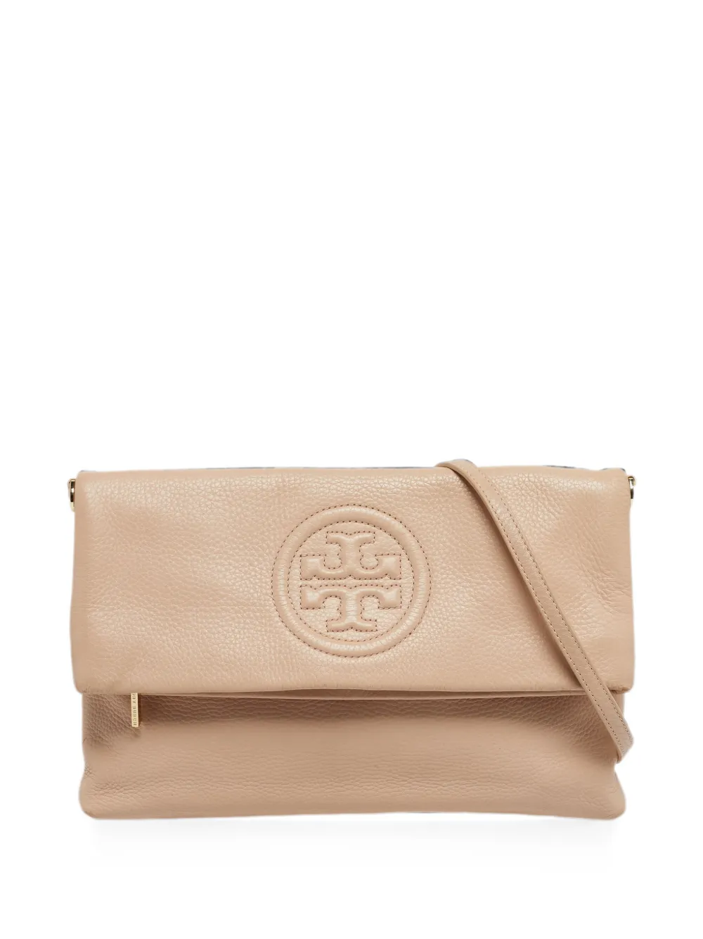 Tory Burch Thea fold-over leather shoulder bag - Toni neutri