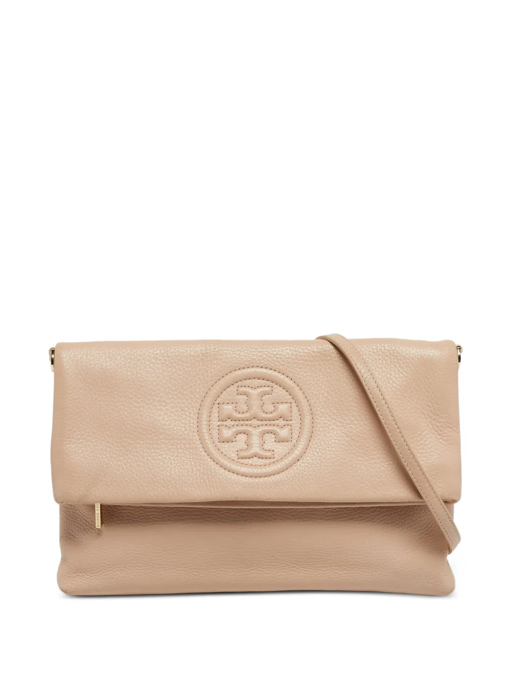 Tory Burch Thea fold-over leather shoulder bag - Toni neutri