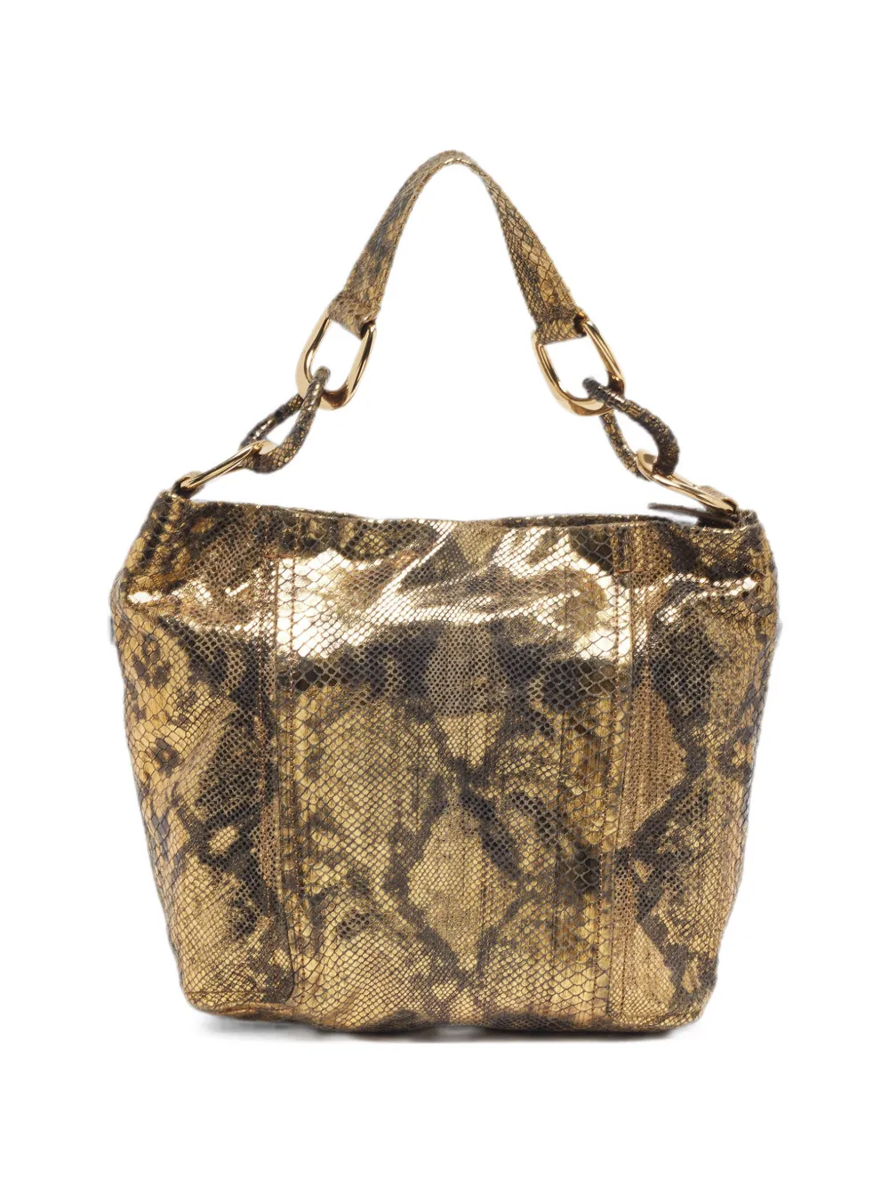 Michael Kors Vintage python-print chain-link shoulder bag - Oro