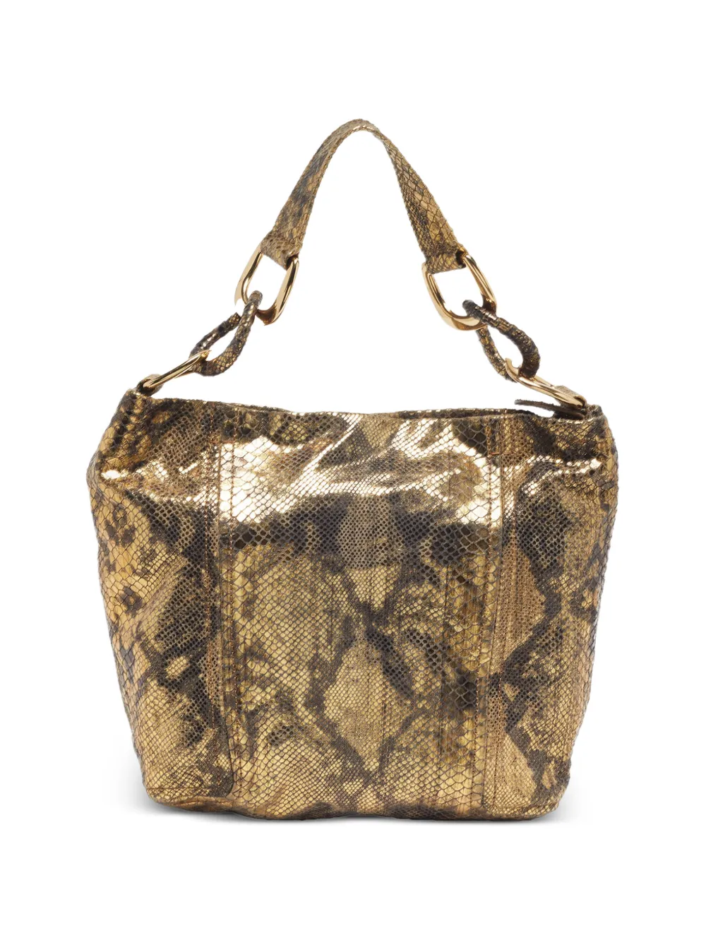 Michael Kors Vintage python-print chain-link shoulder bag - Gold