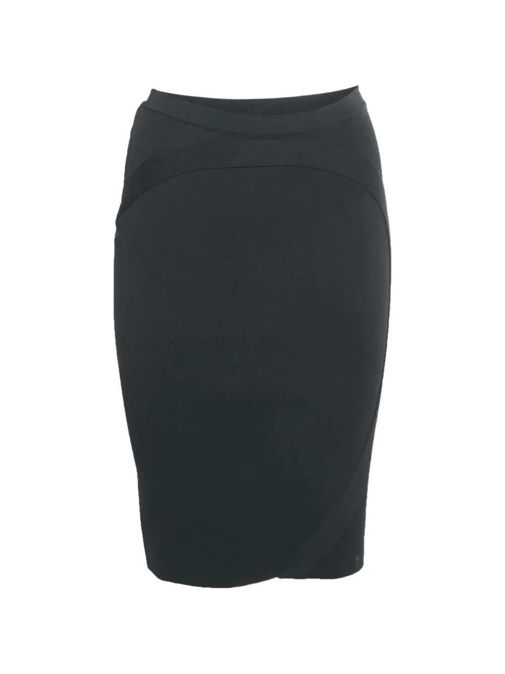 Pre-owned Givenchy Knitted Midi Pencil Skirt In Black