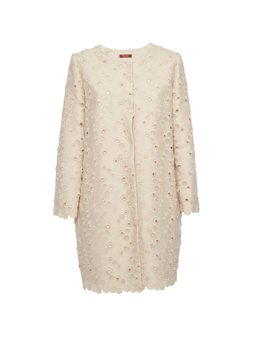Max Mara embroidered scalloped-edge coat - Toni neutri