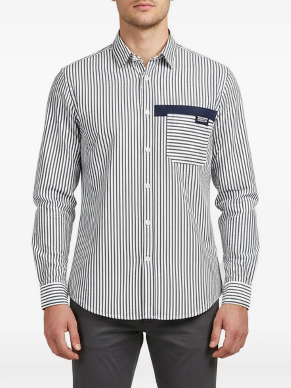 Burberry Pre-Owned striped chest-pocket shirt - Blau