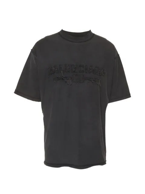 Balenciaga Pre-Owned distressed-logo T-shirt