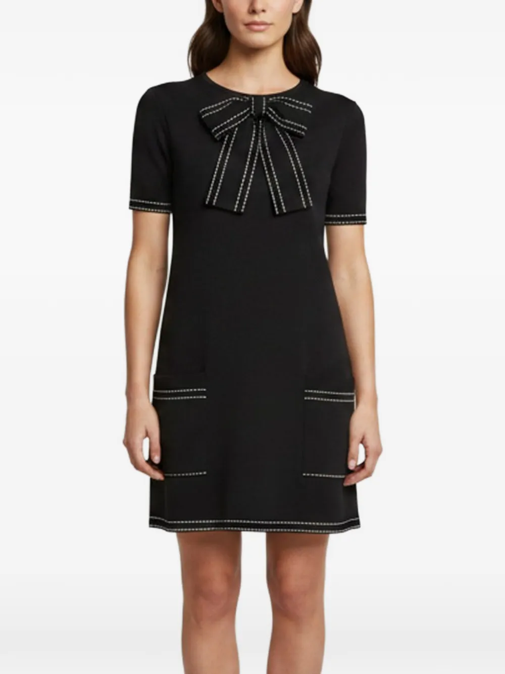 Elisabetta Franchi bow-detail mini dress - Nero