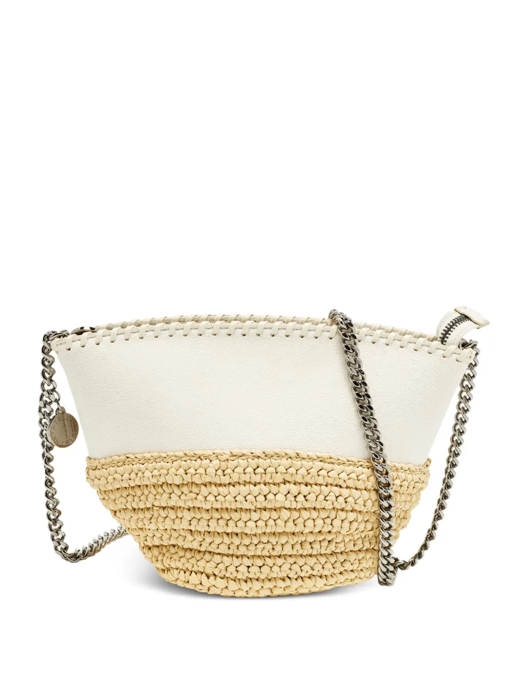 Stella McCartney Pre-Owned Falabella woven bucket bag - White