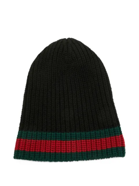 Gucci Pre-Owned Web stripe beanie hat