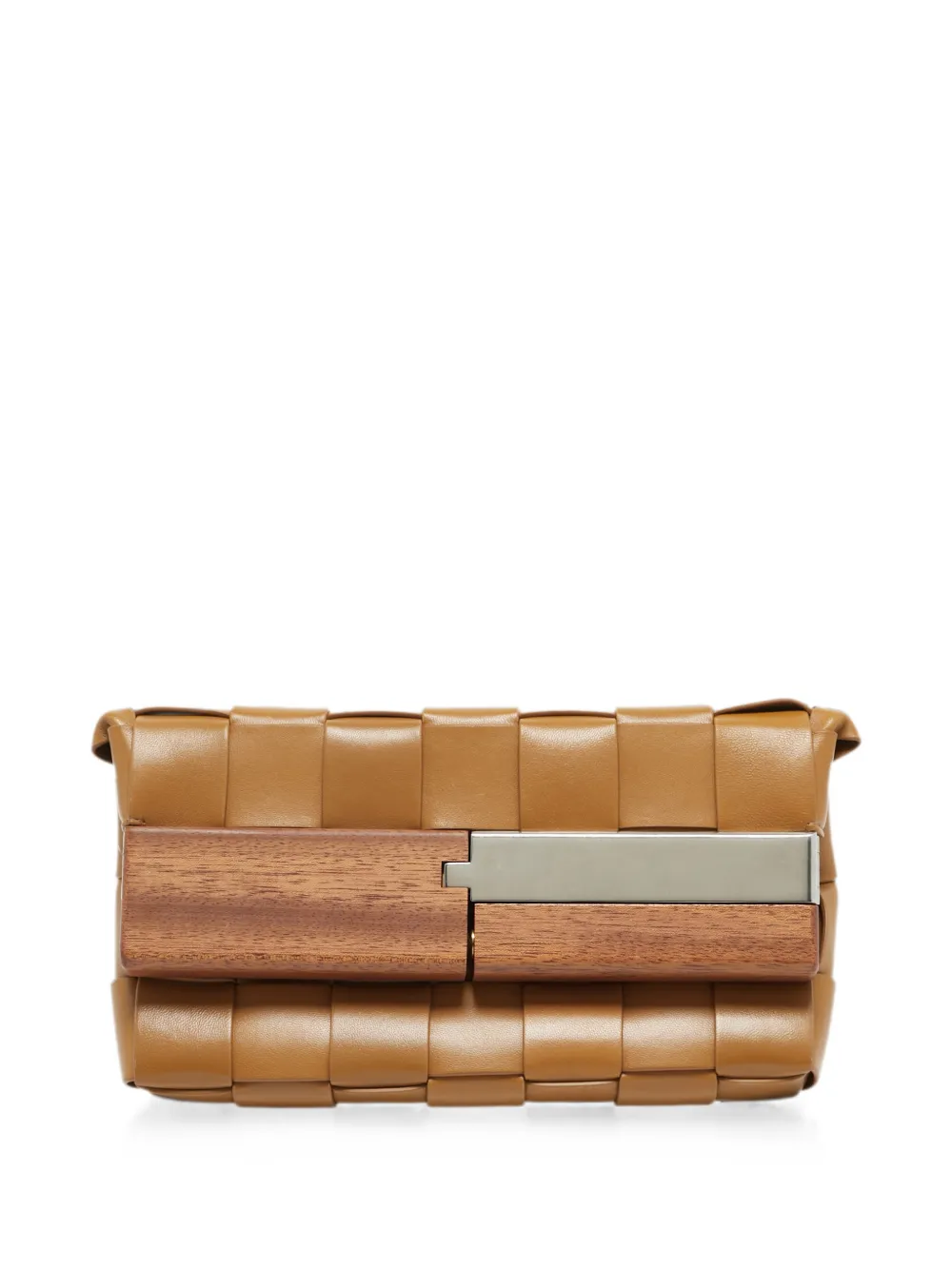 Bottega Veneta Pre-Owned The Snap Intreccio clutch bag - Neutrals