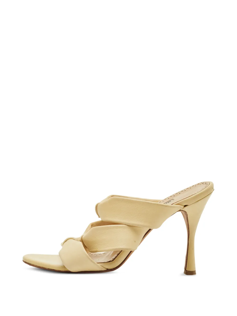 Manolo Blahnik bow-effect leather sandals - Nude