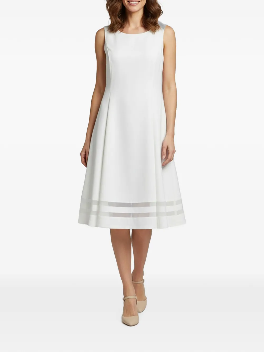 Calvin Klein Vintage mesh-knit sleeveless midi dress - Weiß