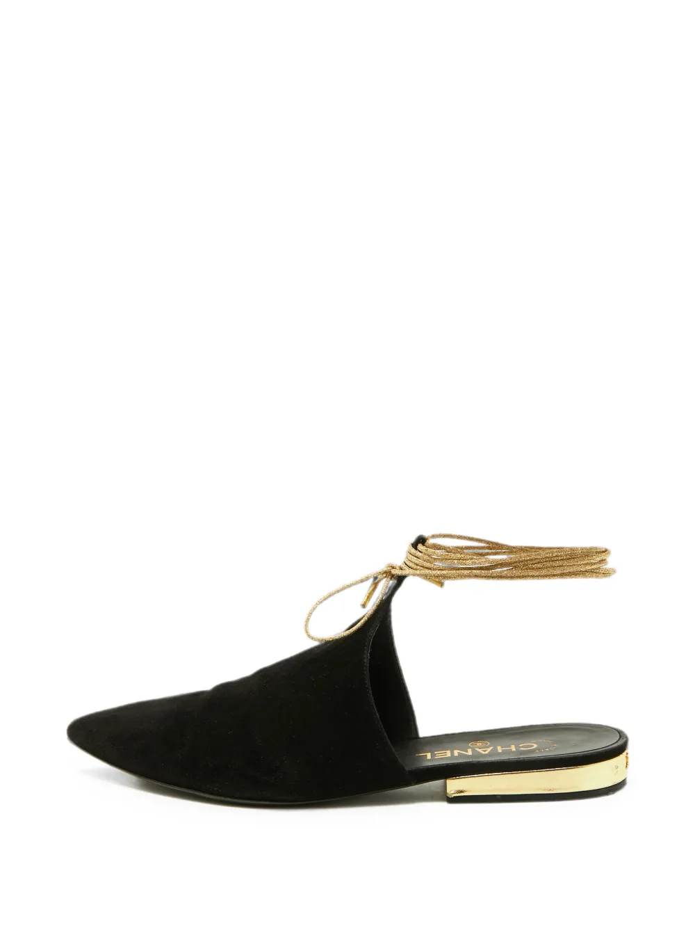 CHANEL Pre-Owned ankle wrap mules - Schwarz