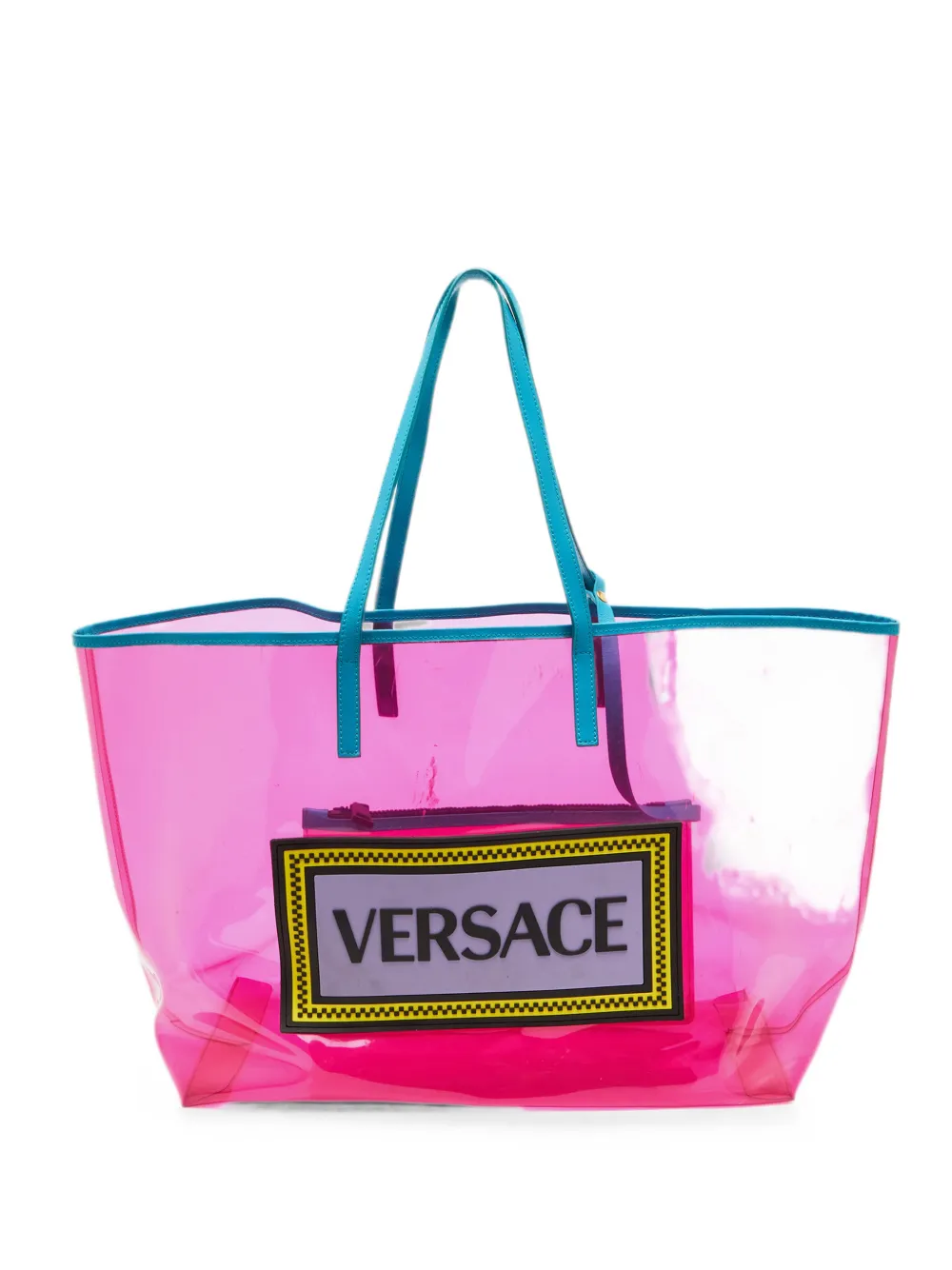 Versace Pre-Owned 1990s logo-patch tote bag - Rosa
