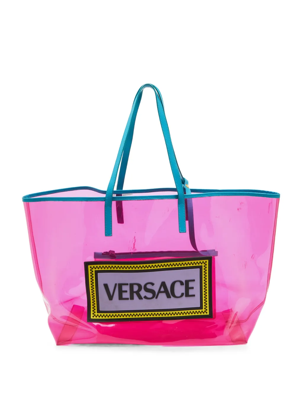 Versace Pre-Owned 1990s logo-patch tote bag - Pink