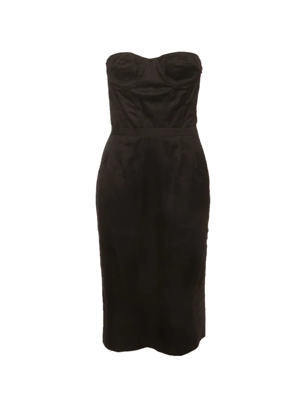Givenchy Pre-Owned strapless zip-up midi dress - Nero