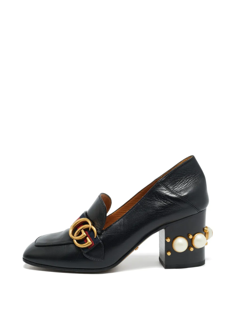 Gucci Pre-Owned Peyton Web stripe pumps - Schwarz