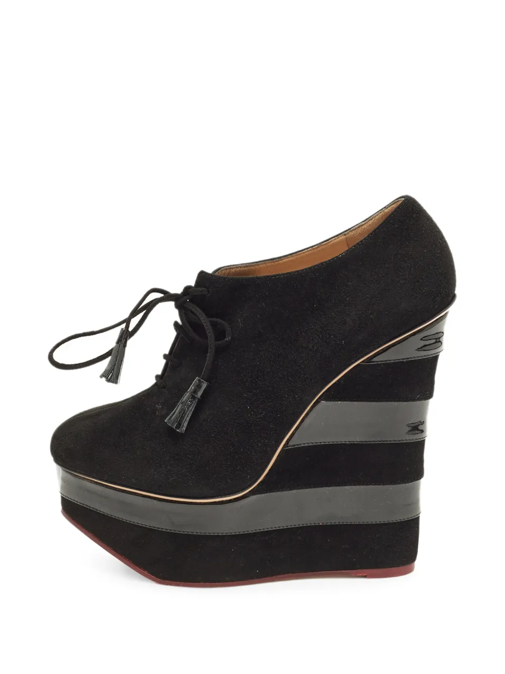 Charlotte Olympia Martha wedge ankle pumps - Nero