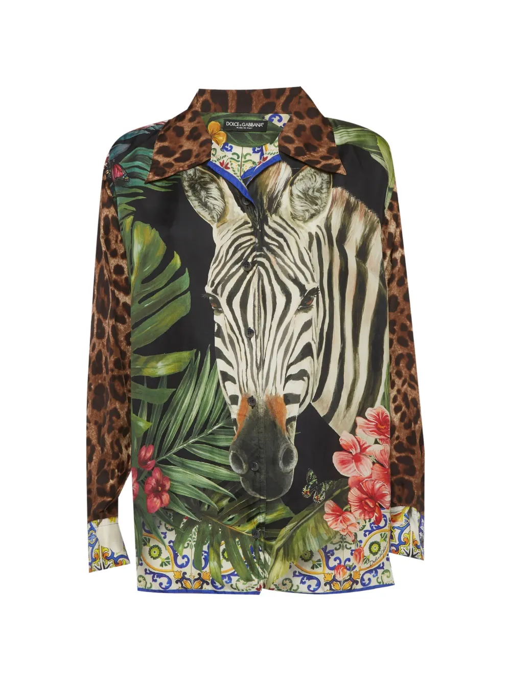 Dolce & Gabbana Pre-Owned animal-print oversized shirt - Marrone