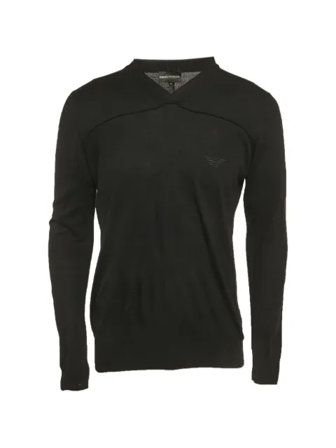 Emporio Armani Pre-Owned V-neck logo-detail sweater