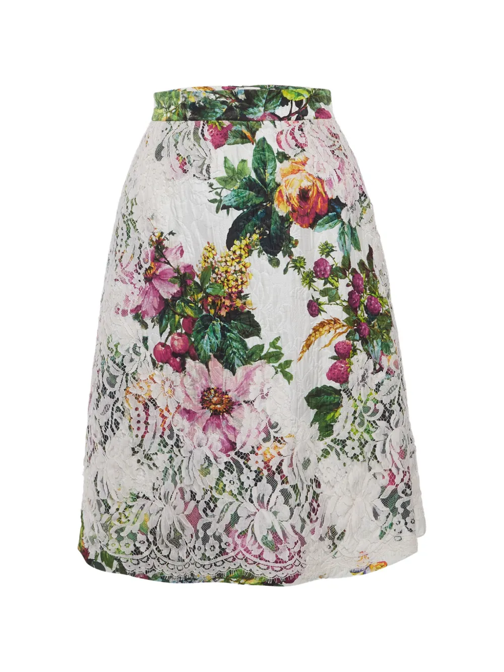 Dolce & Gabbana Pre-Owned floral-print skirt - Bianco