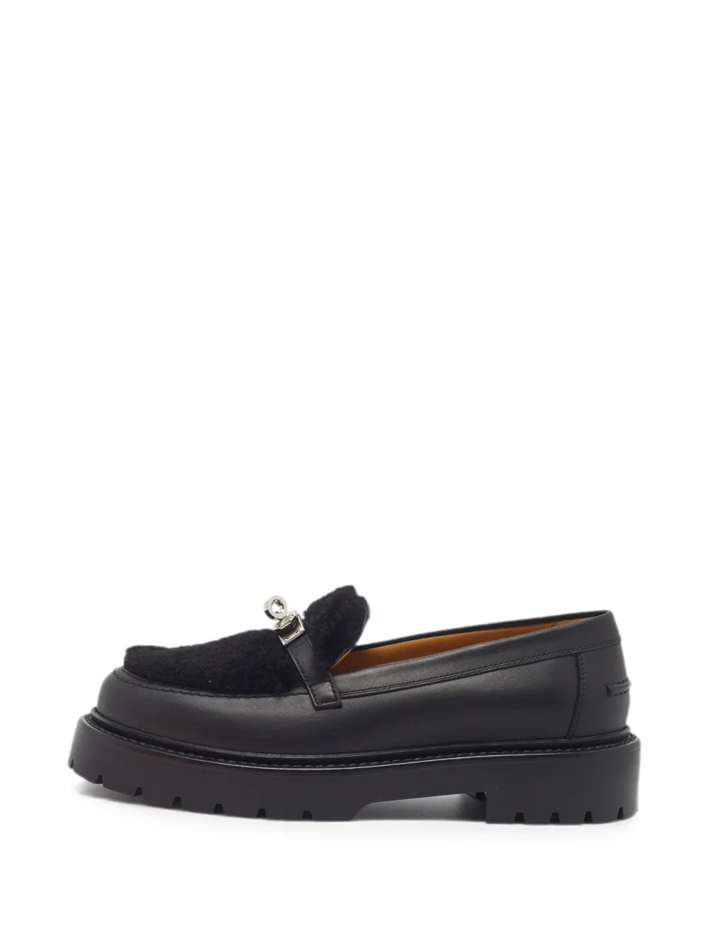 Hermès Pre-Owned Icone shearling-trim loafers - Nero