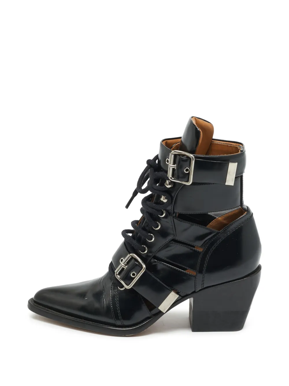 Chloé Pre-Owned Rylee cutout ankle boots - Nero