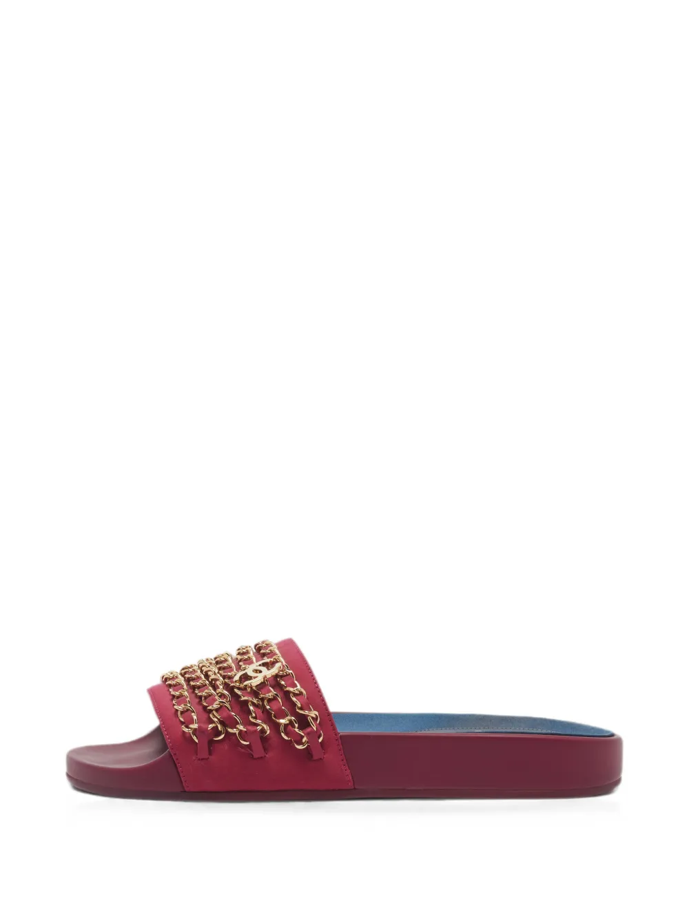 CHANEL Pre-Owned Tropiconic CC chain slides - Rosso