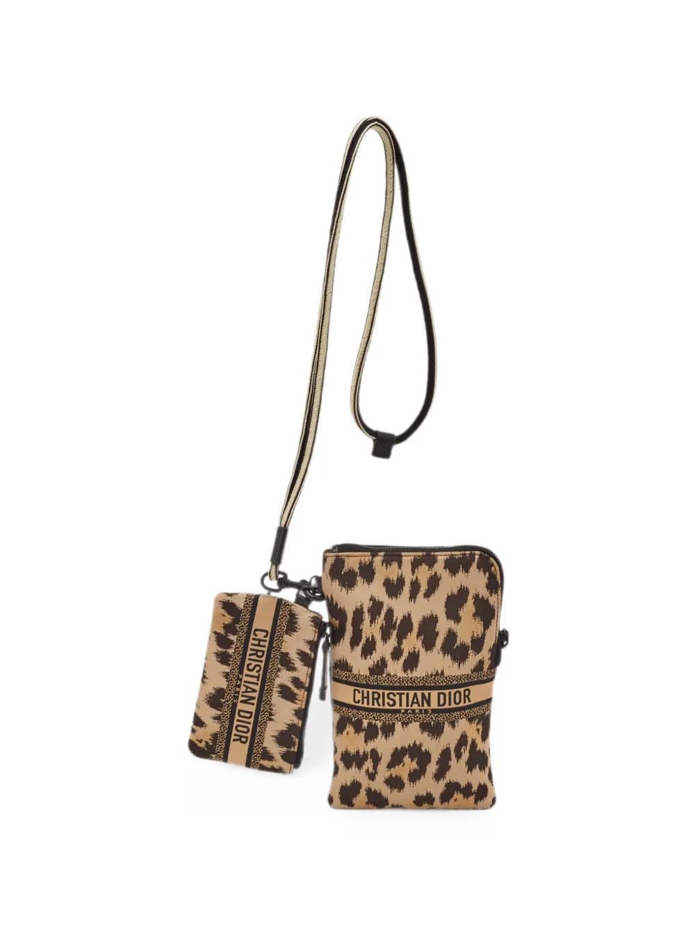 Christian Dior Pre-Owned 2021 DiorTravel animal-print crossbody bag - Neutrals