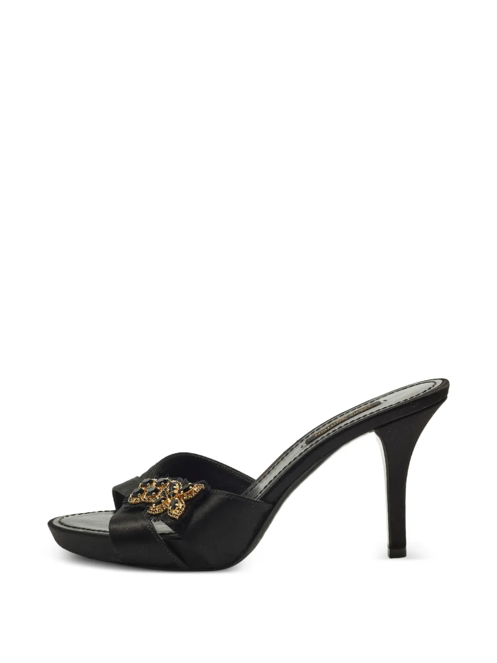 Louis Vuitton Pre-Owned Verzierte Mules aus Satin - Schwarz