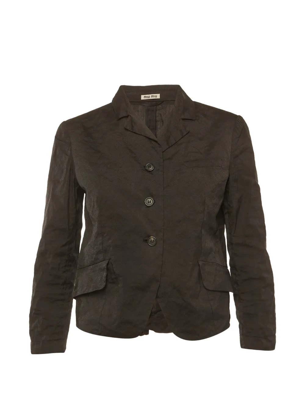 Miu Miu Pre-Owned metallic-finish shirt - Nero