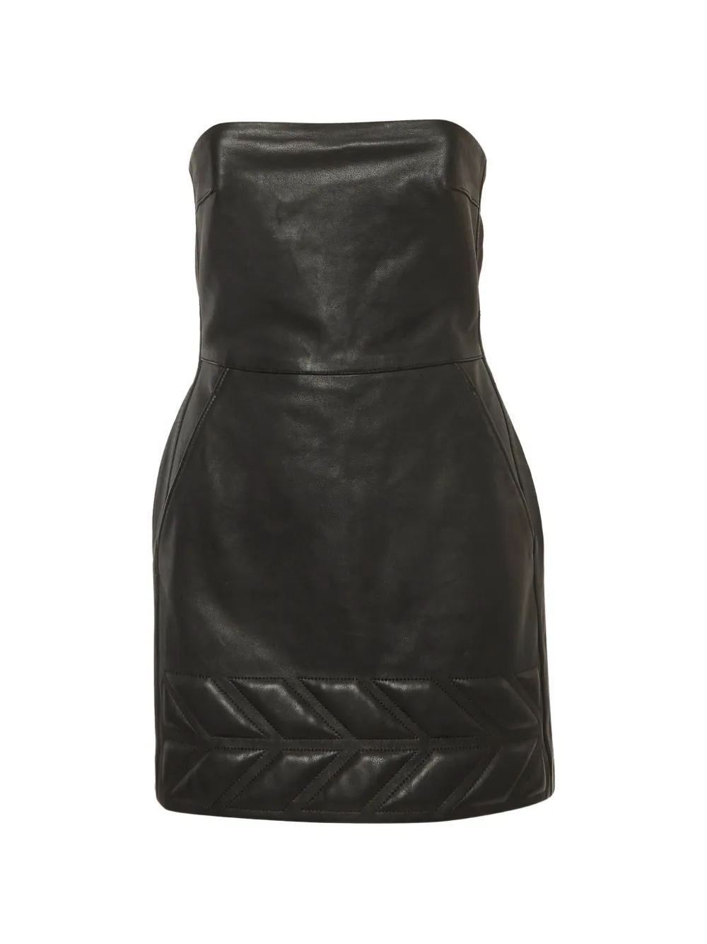 David Koma strapless quilted dress - Nero