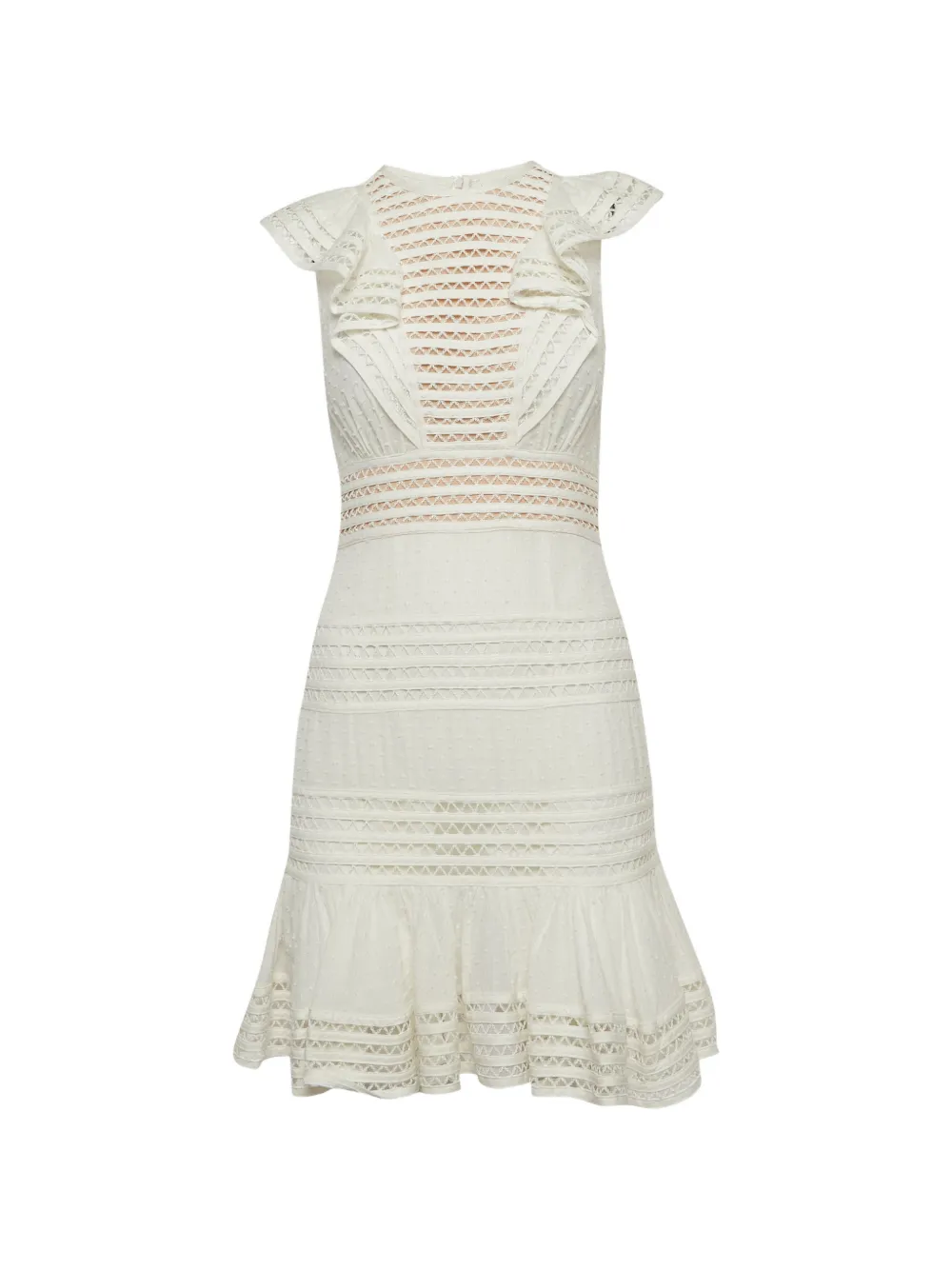ZIMMERMANN ruffled lace midi dress - Bianco